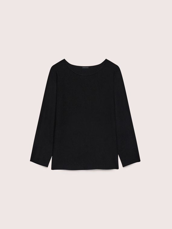 Pull col bateau en viscose m&eacute;lang&eacute;e