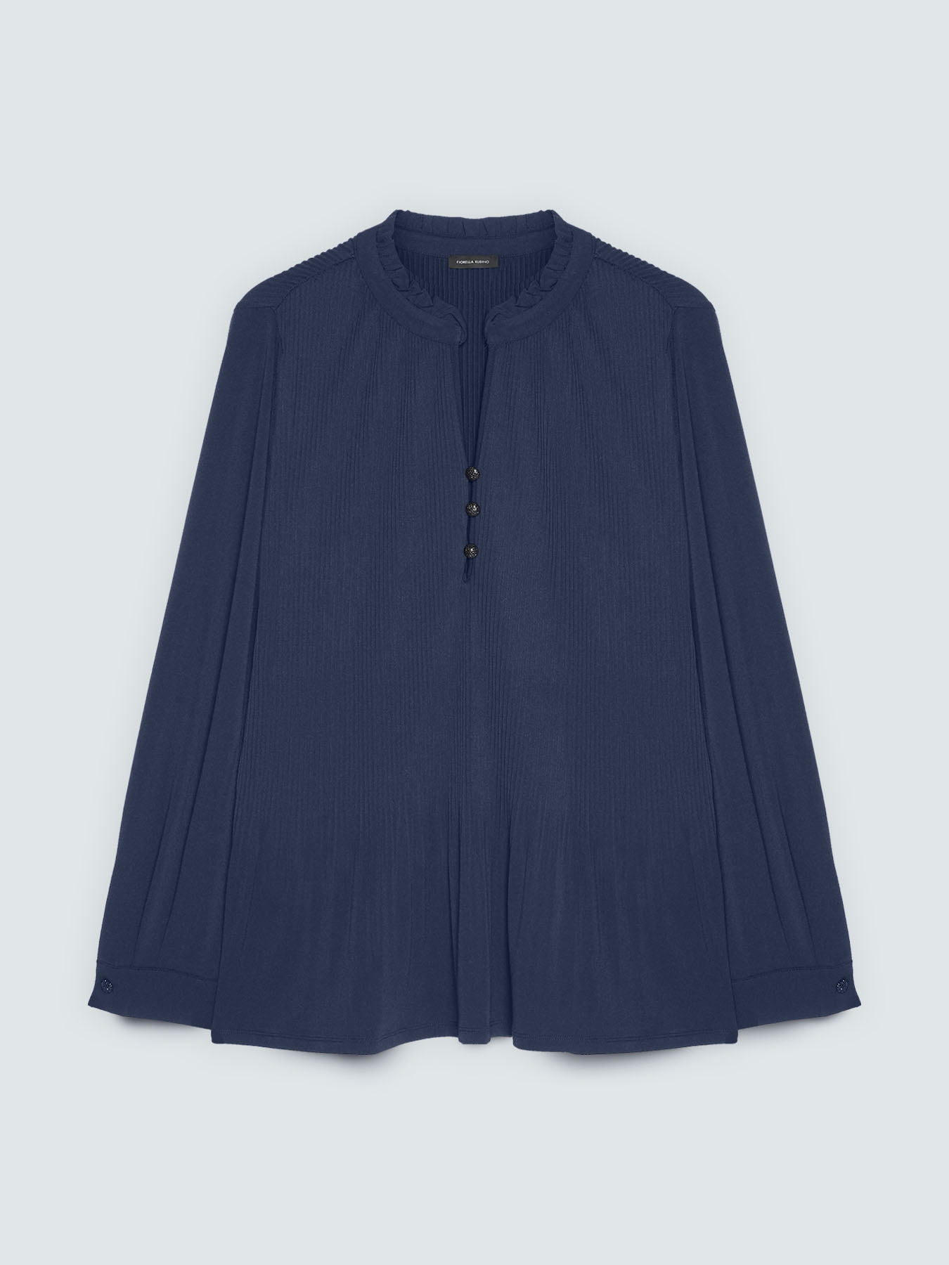 Pleated jersey blouse with buttons image number 4