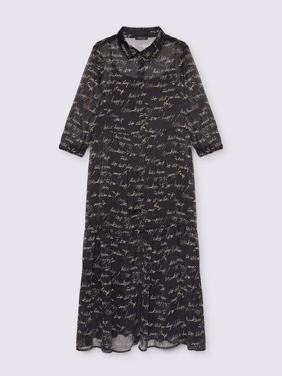 Long shirt dress with lettering print