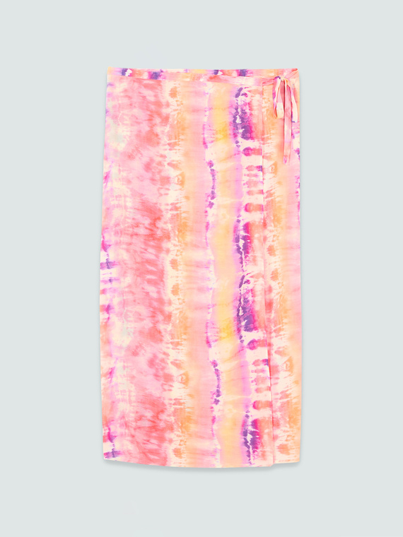 Par&eacute;o en viscose imprim&eacute; tie-dye