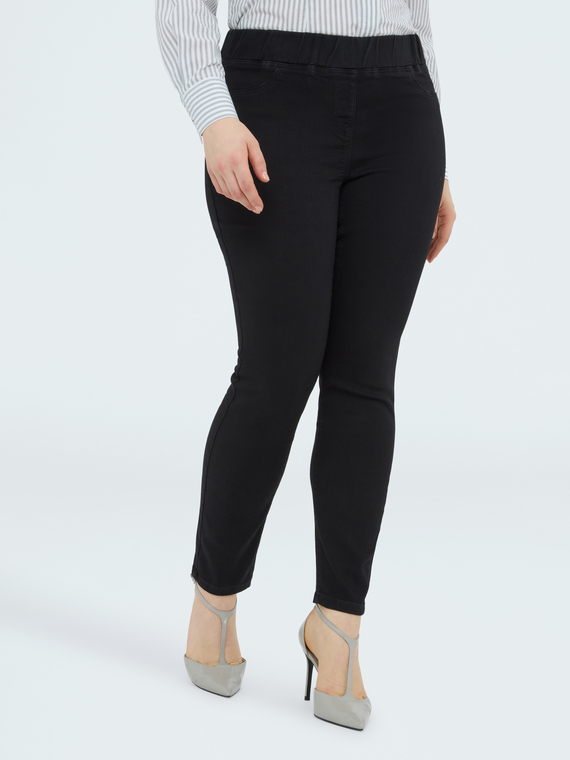 Total black jeggings with elasticated waist