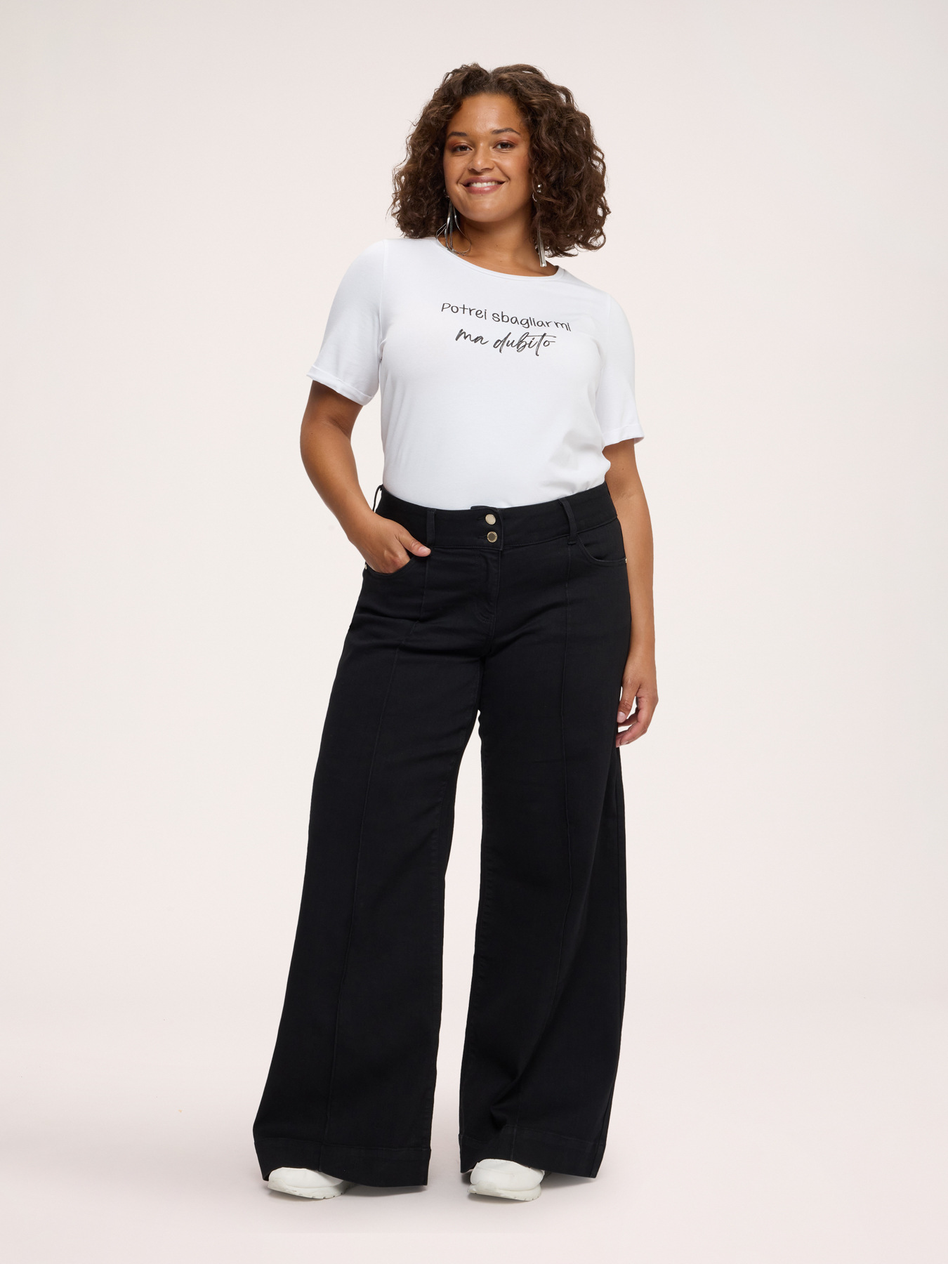 Jeans Wide Leg lavaggio black image number 4