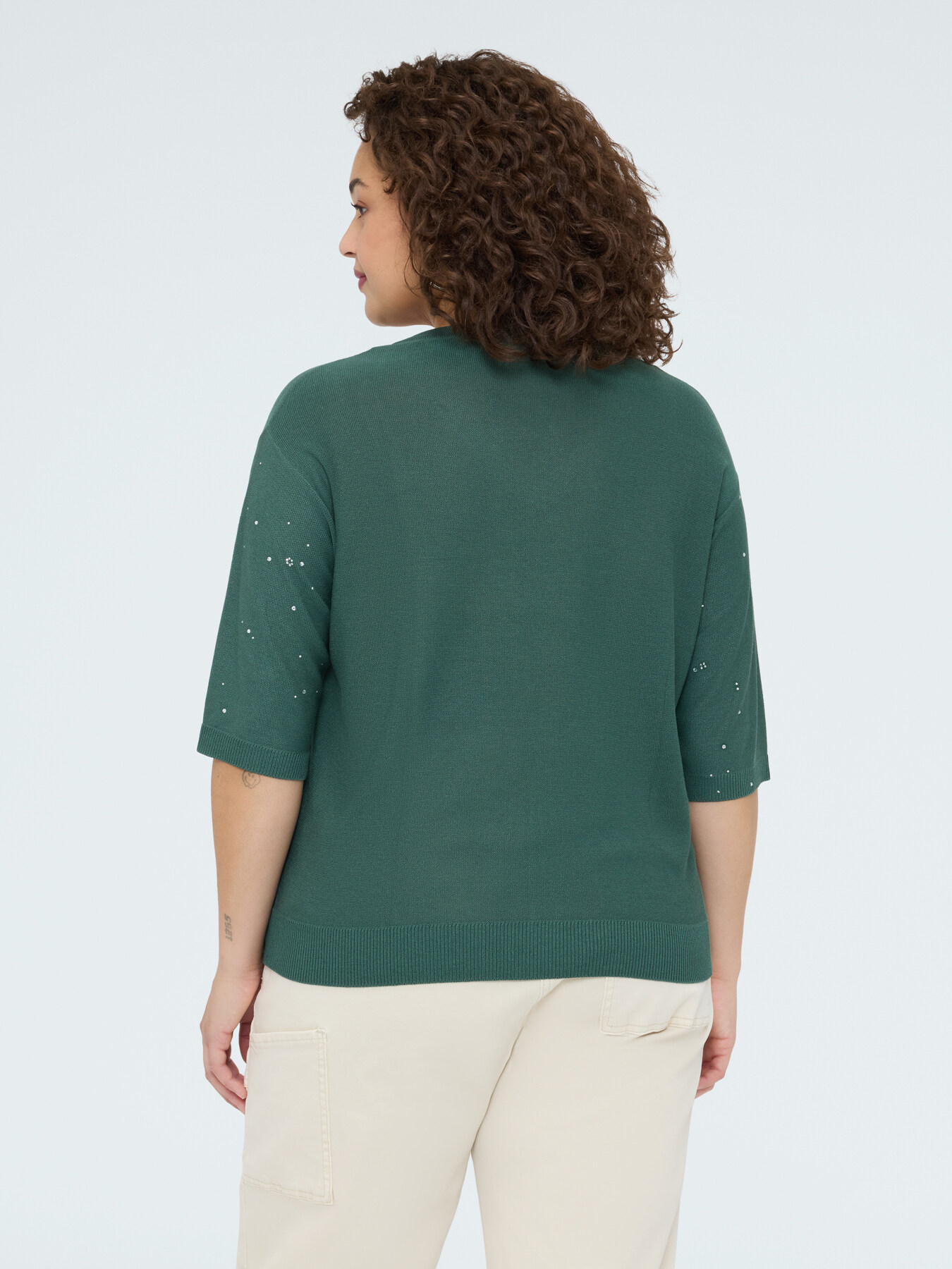 Viscose blend sweater with luminous appliqu&eacute;s image number 1