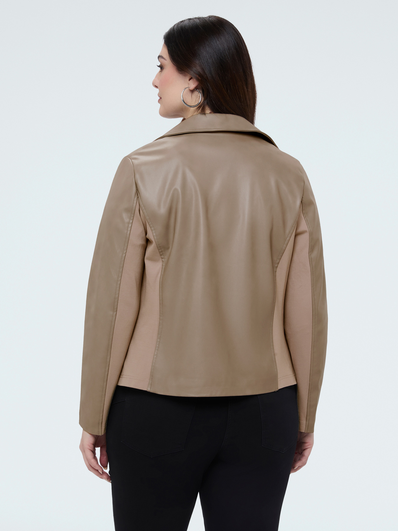 Biker jacket with stretch fabric inserts image number 1