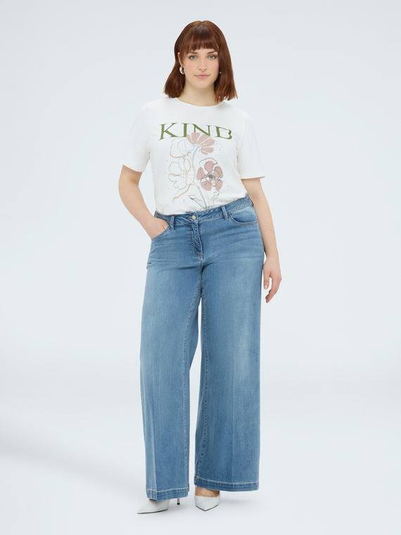 Fiorella Rubino - T-Shirt In Cotone Con Stampa Floreale Donna, Bianco Taglia: M (52-54 It)-image