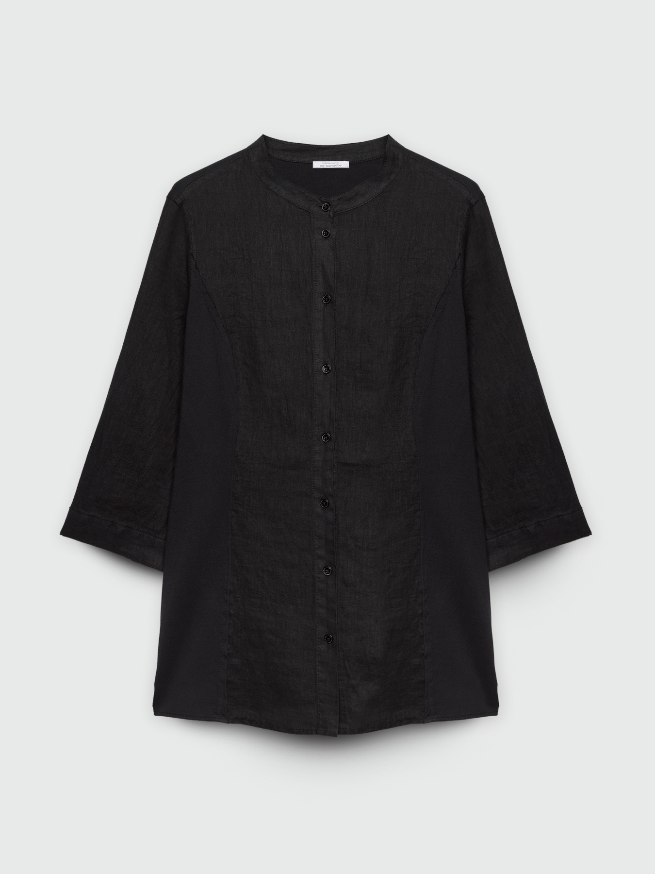 Linen and jersey shirt image number 4