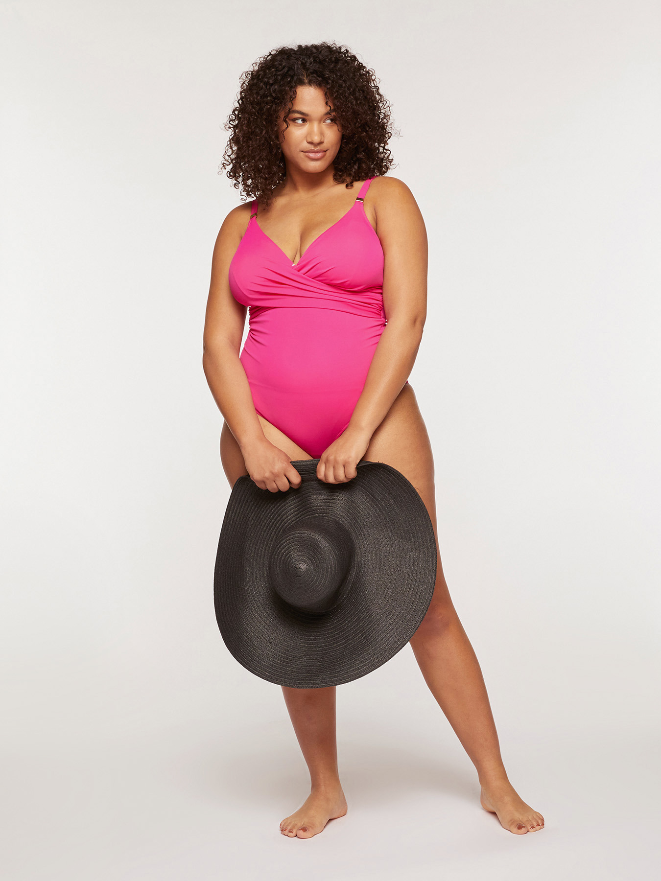 One-piece swimsuit with criss-cross on the front image number 0
