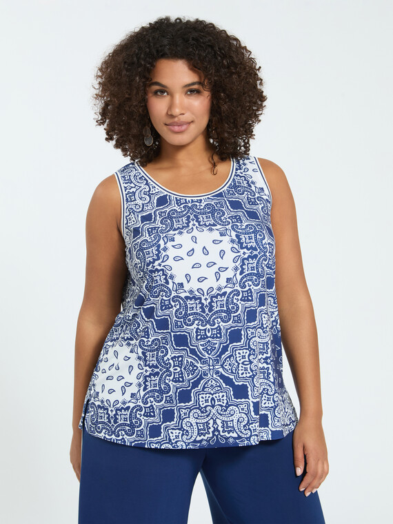 Top in jersey con stampa bandana