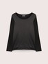 Two-material T-shirt in viscose blend jersey image number 4
