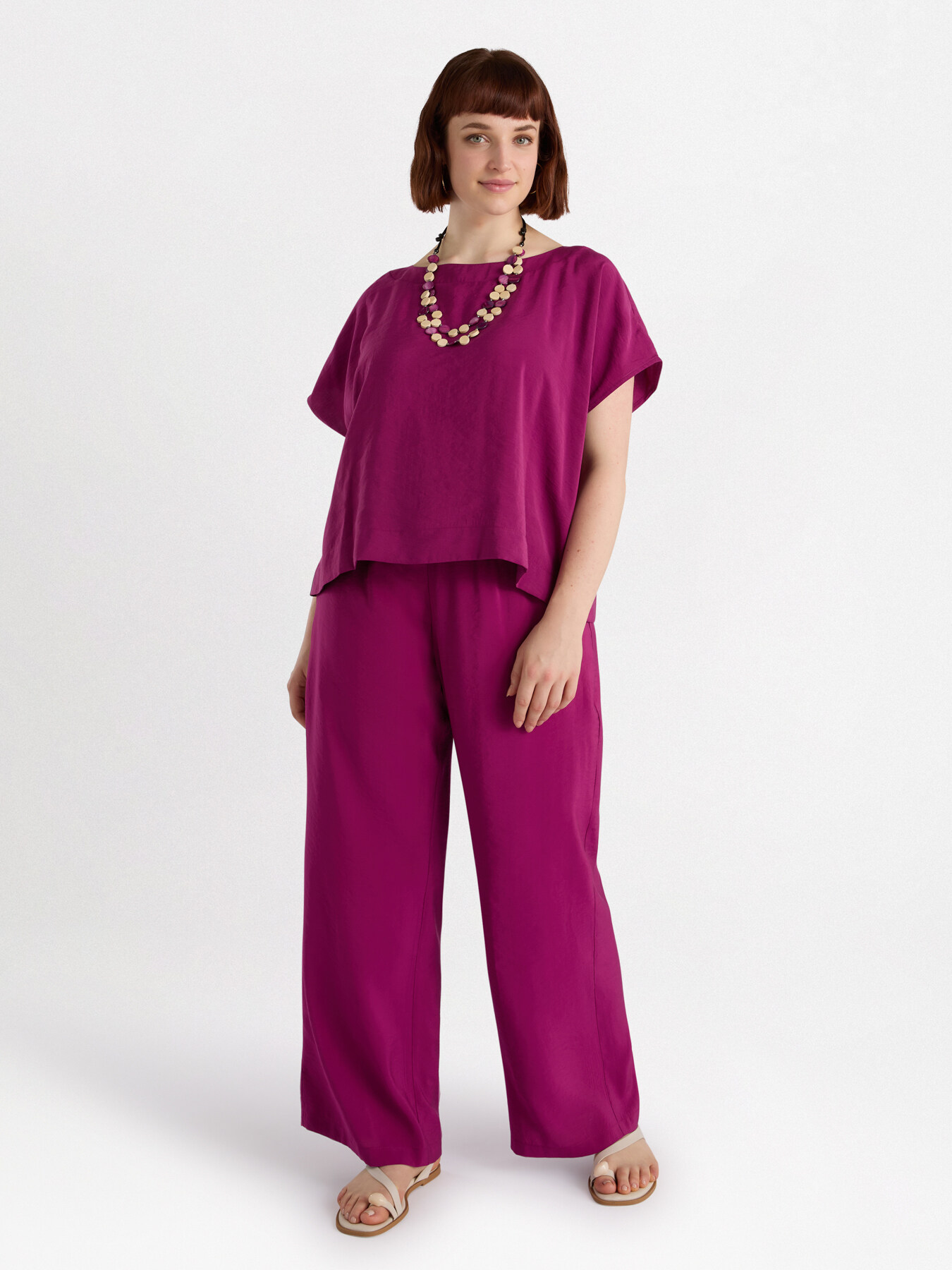 Pantalones de raso opaco image number 2