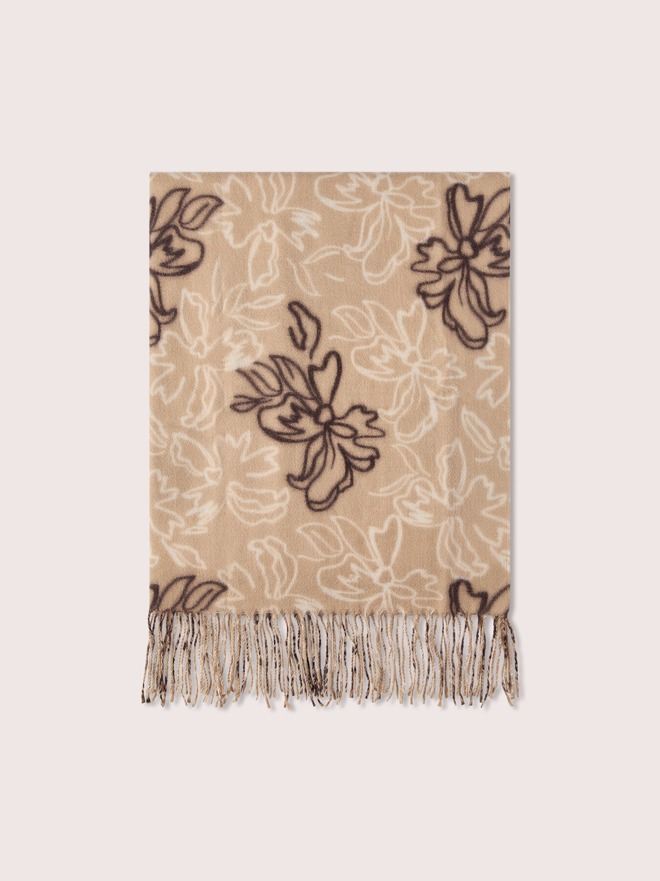 Long scarf with floral print image number 1