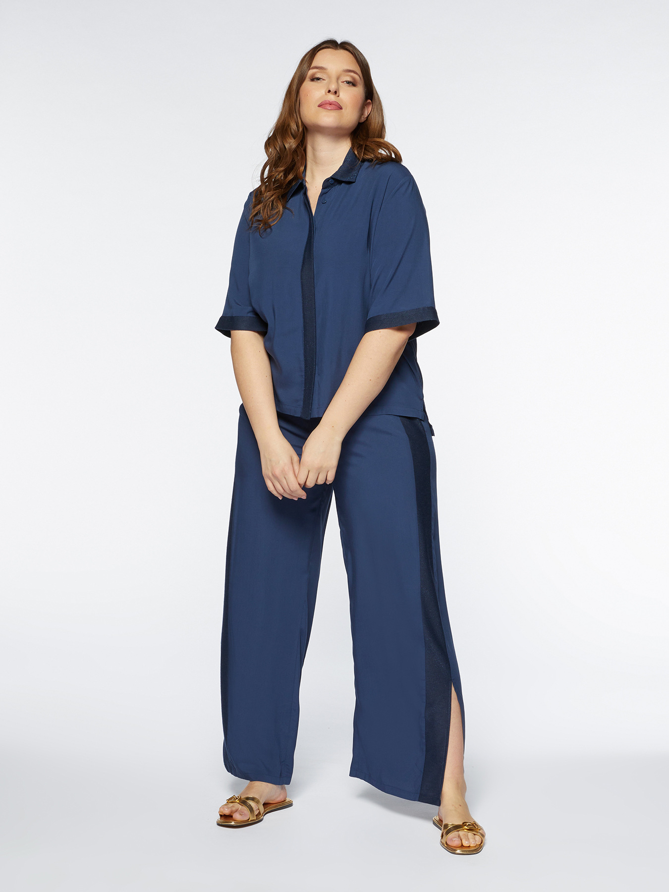 Pantalon large en viscose ECOVERO&trade; image number 3