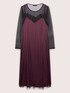 Slip dress in stretch satin with tulle and lace inserts image number 4