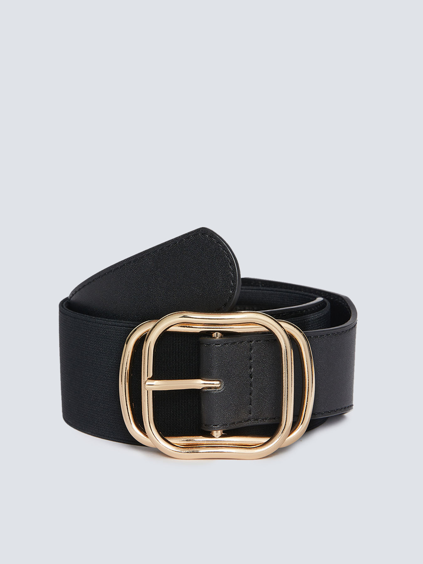 Cintura elasticizzata con fibbia dorata image number 0