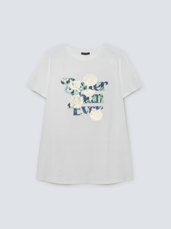 T-shirt con stampa floreale