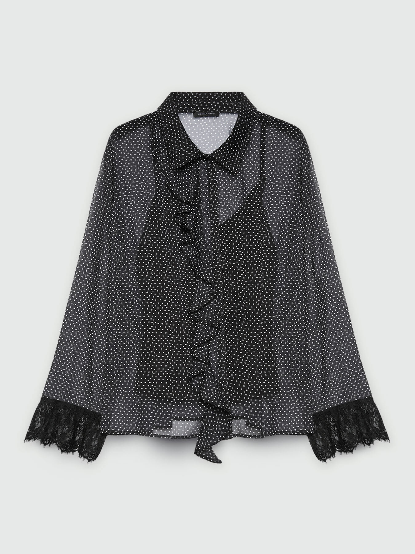 Camicia a pois con volants image number 4