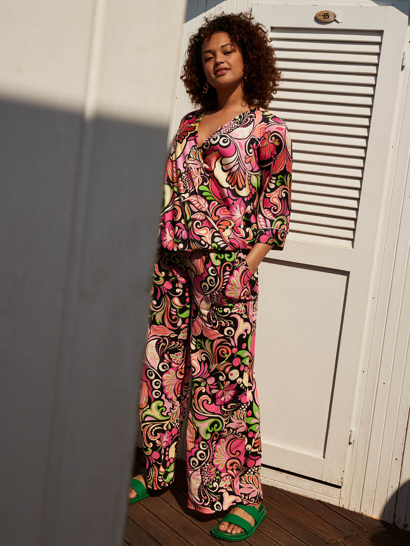 Printed jersey trousers image number 0