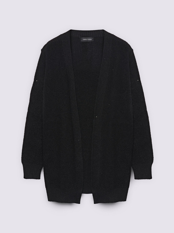 Langer Cardigan mit Pailletten