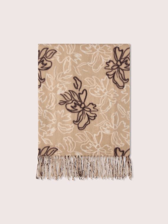 Long scarf with floral print