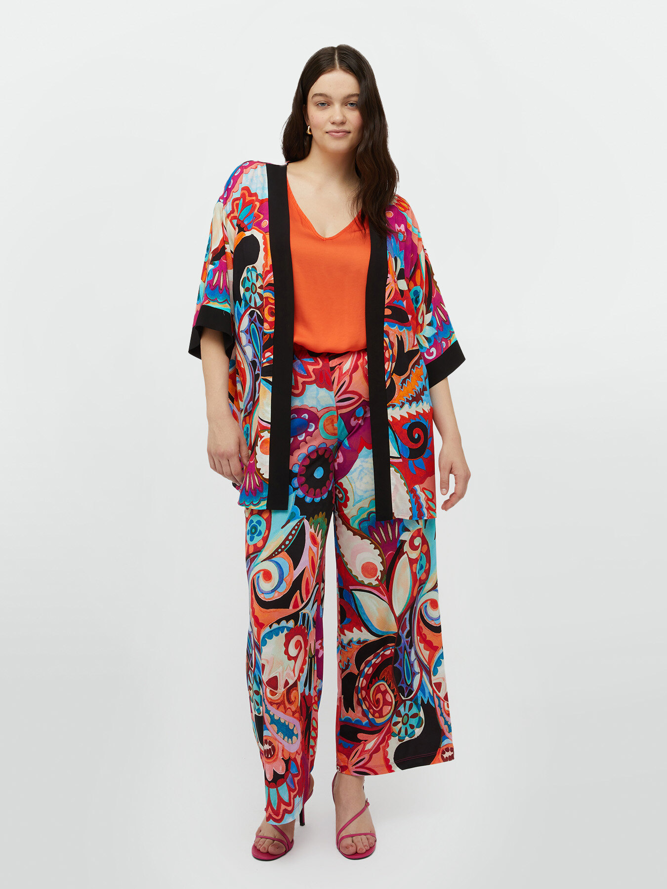 Kimono multicolore avec viscose LENZING&trade; ECOVERO&trade; image number 3