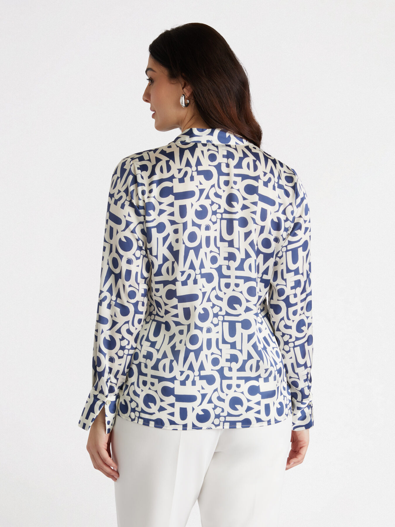 Blouse with lettering print image number 1