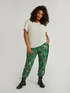 Floral trousers with black trims image number 0