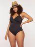 One-piece swimsuit with criss-cross on the front image number 0