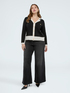Fine knit cardigan with contrasting trims image number 2