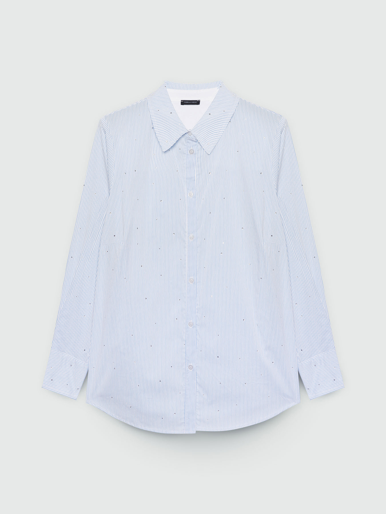 Rhinestone-studded striped shirt image number 4