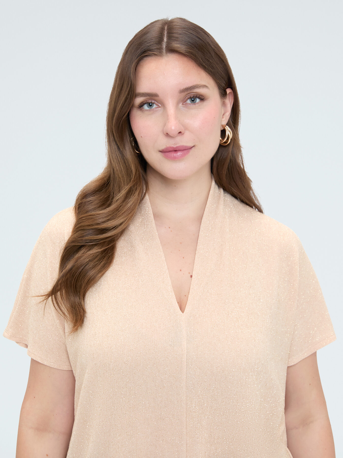 Lurex jersey T-shirt with kimono sleeves image number 3