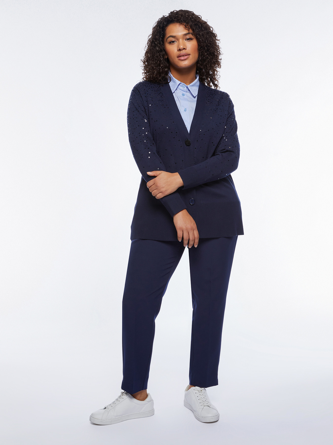 Sequined long cardigan image number 2