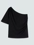 One-shoulder jersey t-shirt with light spots image number 4