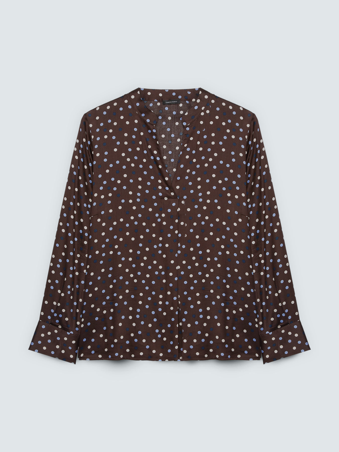 Polka dot blouse in viscose satin image number 4