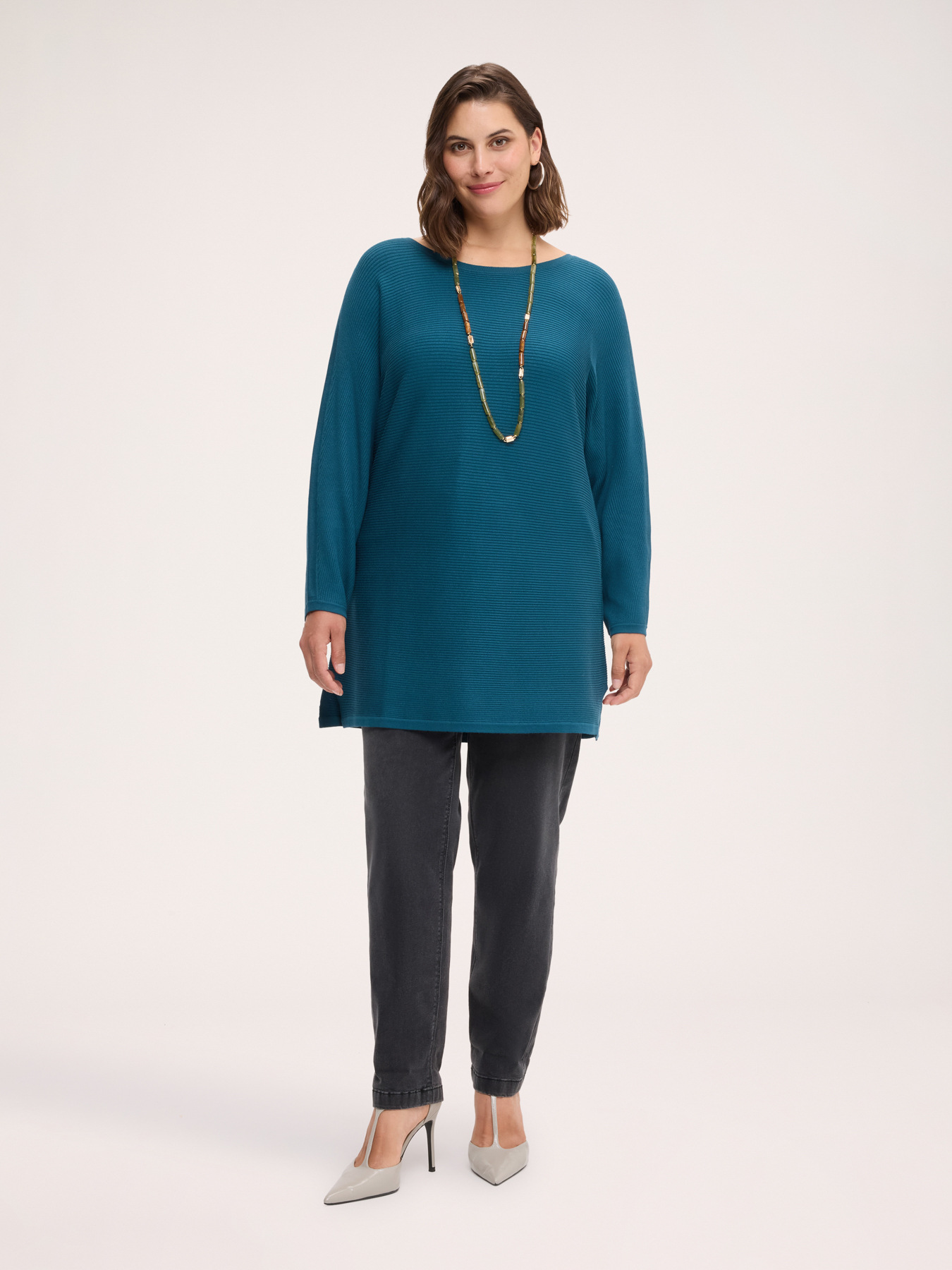 Viscose blend ribbed knitwear image number 2