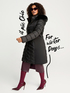 Long down jacket with hood and quilting image number 0
