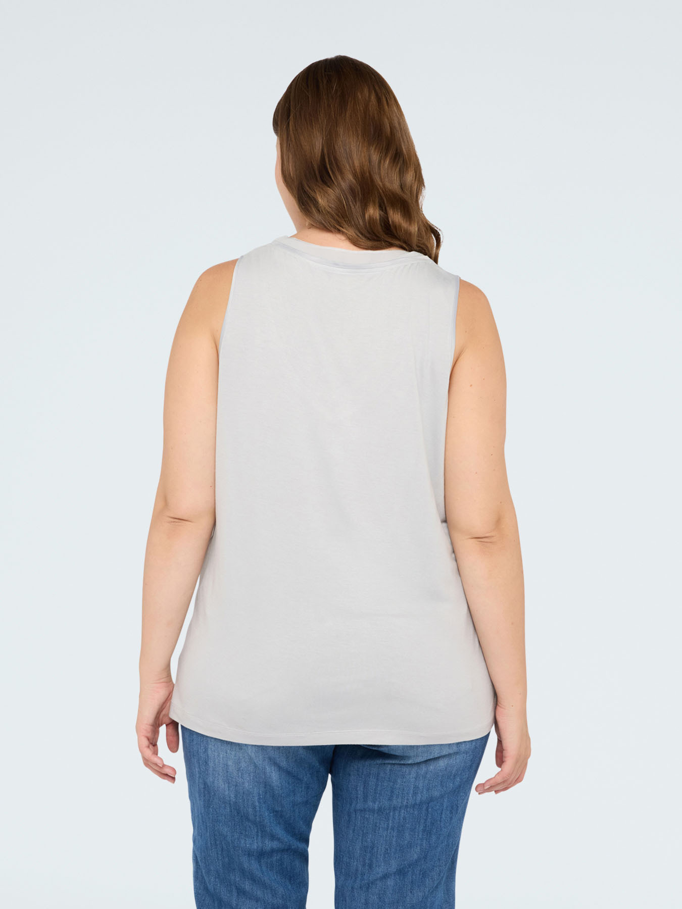 Two-material top with V-neck image number 1