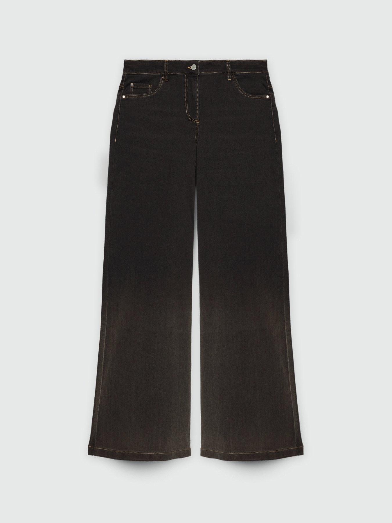 Black washed wide leg jeans image number 5