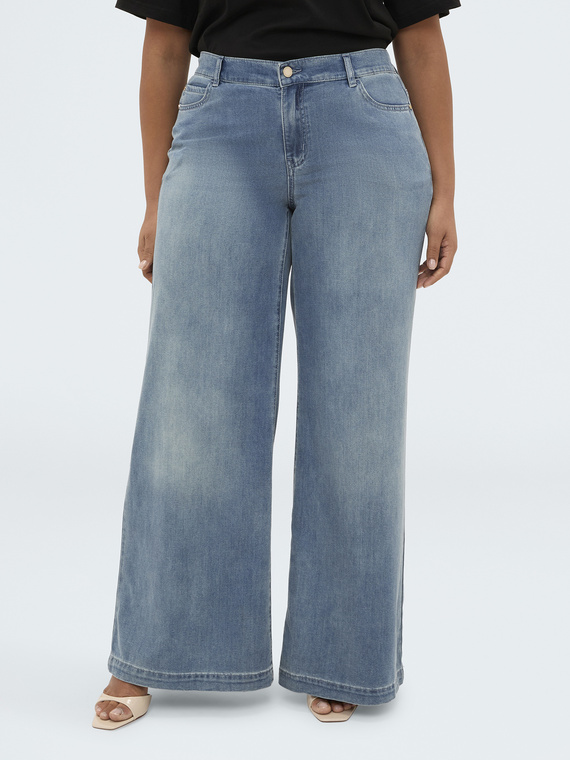 Jeans Wide Leg in denim washed