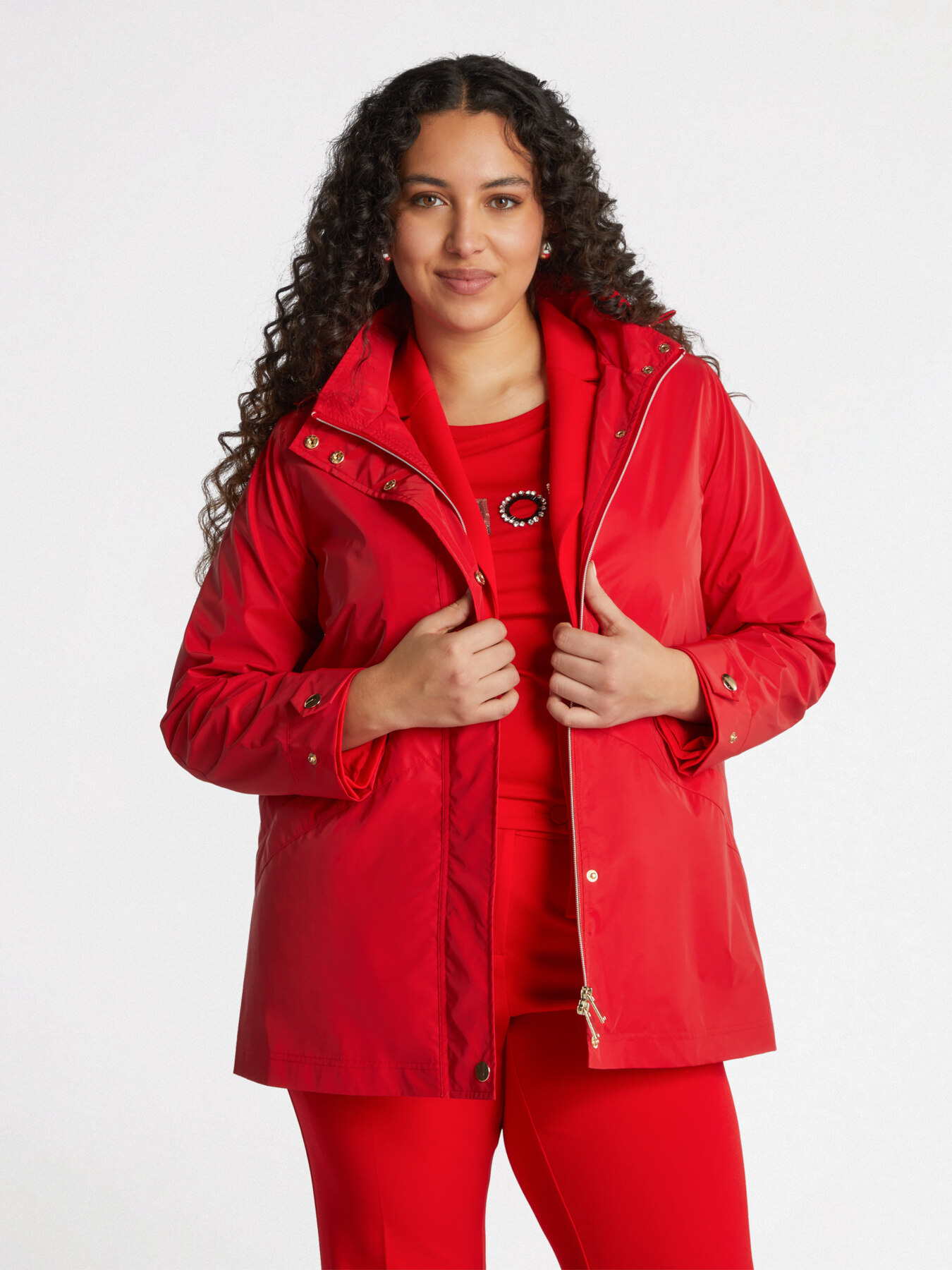 Long-cut hooded parka image number 2