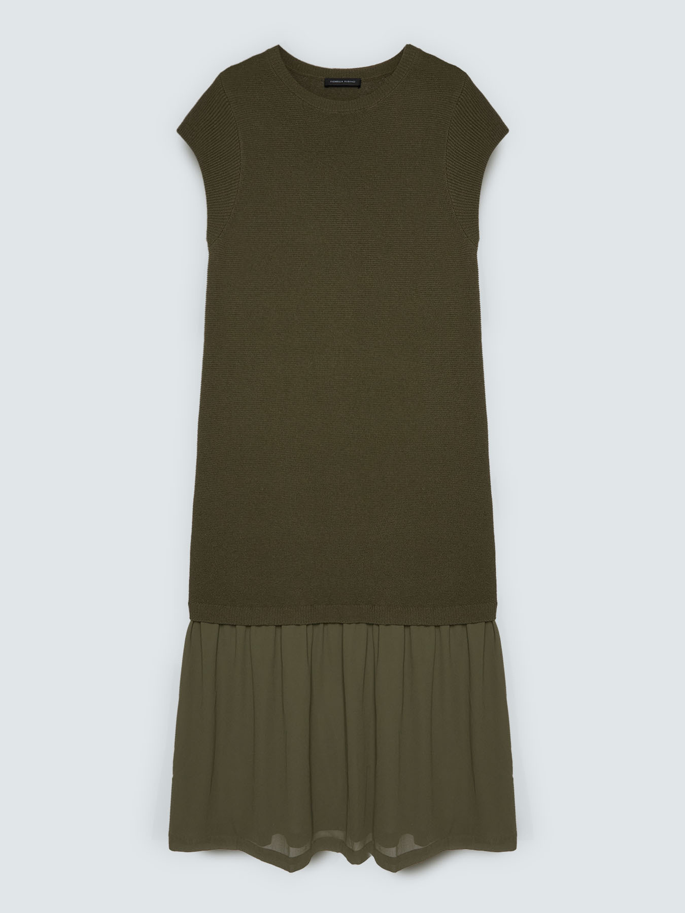 Long knit dress with flounce image number 5