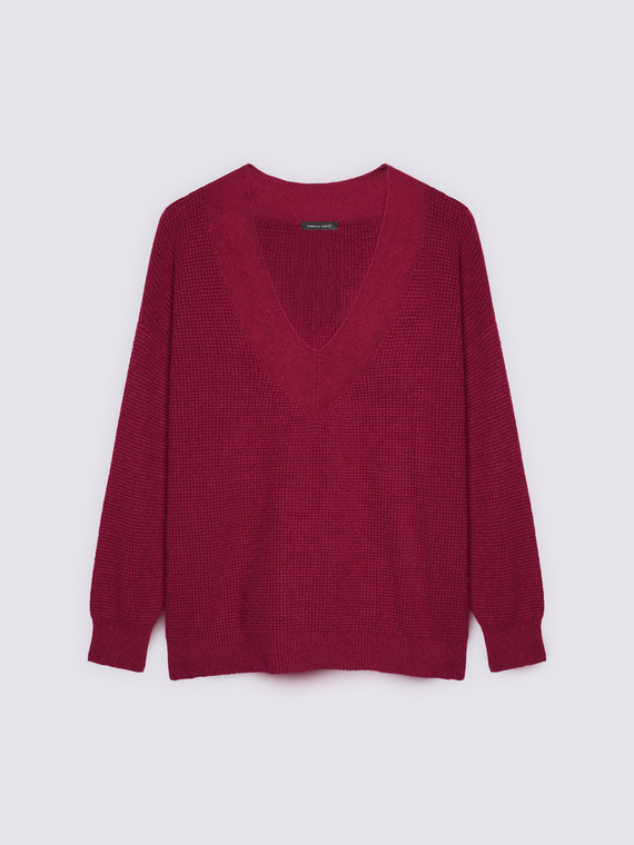 Maglia scollo a V misto viscosa