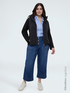 Bi-material chevron quilted puffer jacket image number 0