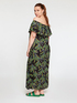 Long relaxed fit palm print dress image number 1