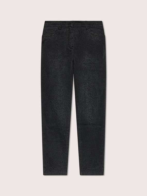 Skinny-Jeans mit Animalier-Print