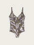 One-piece swimsuit with foliage print image number 3