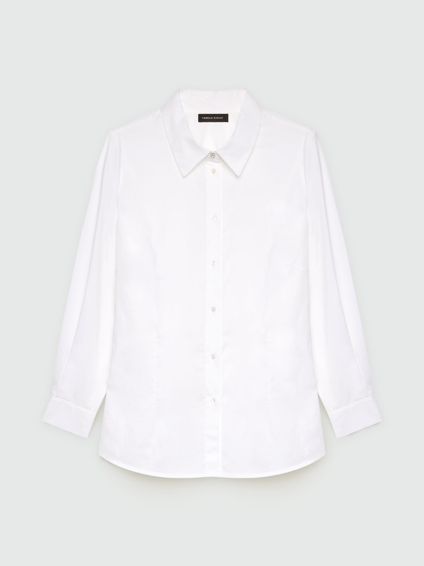 White stretch cotton shirt image number 4