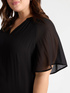 Blusa pliss&eacute; con scollo a V image number 3