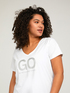 T-shirt "GO." con inserto a rete image number 0