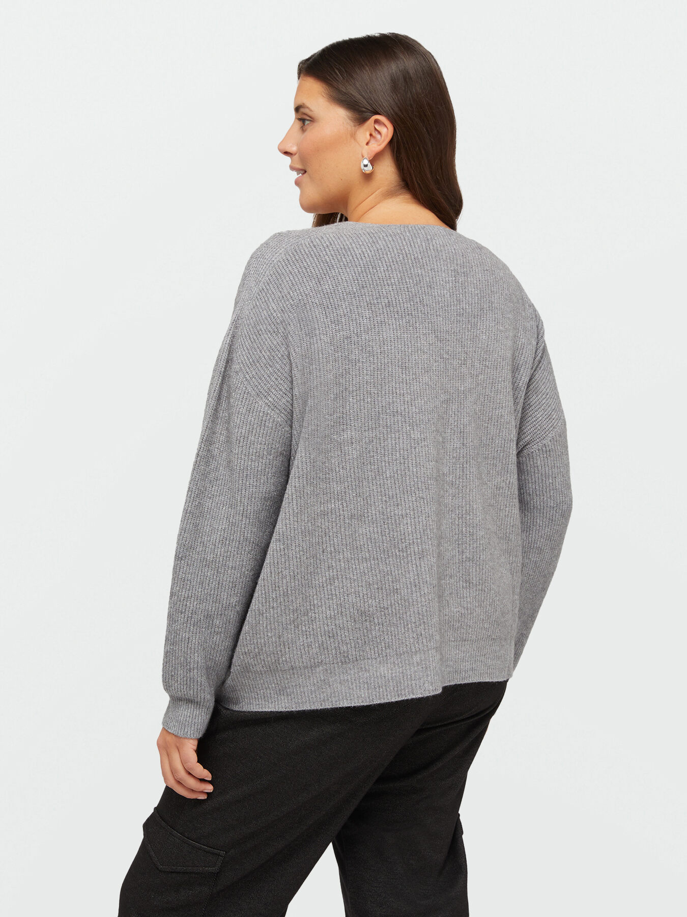 Deep V-neck cardigan with buttons image number 1