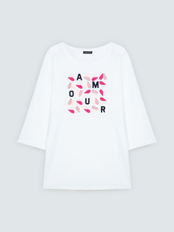 Camiseta de algod&oacute;n con inscripci&oacute;n AMOUR